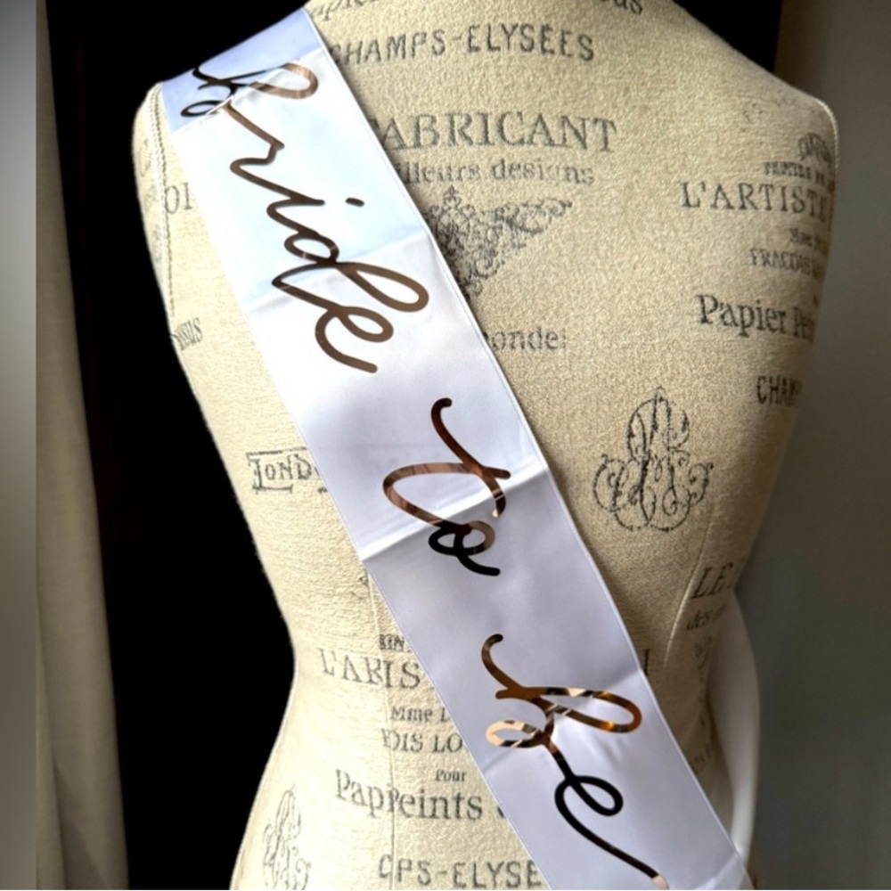 New Bride to Be Sash with Jeweled Pin Wedding
